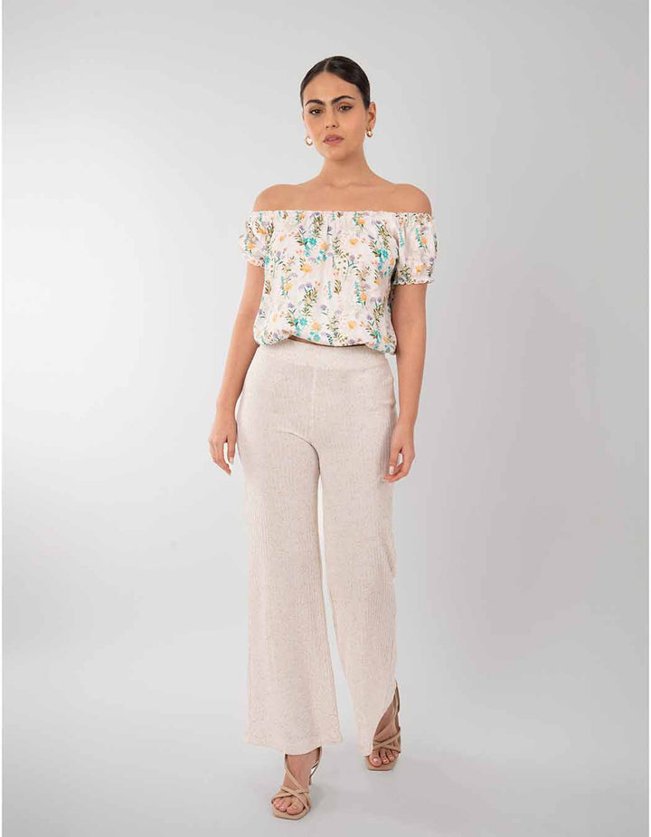 Blusa estampada off shoulders