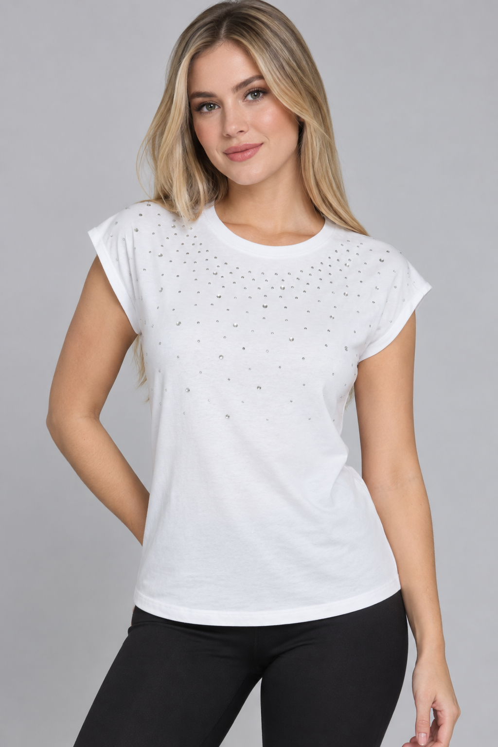 Blusa blanca de manga corta