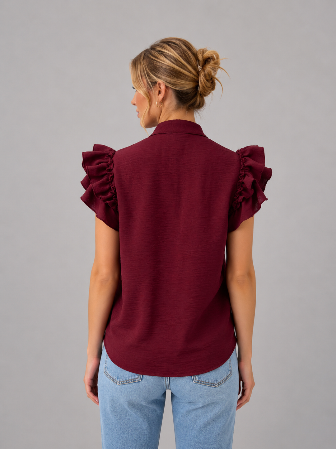 Blusa vino de manga corta