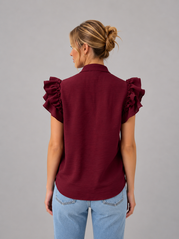 Blusa vino de manga corta