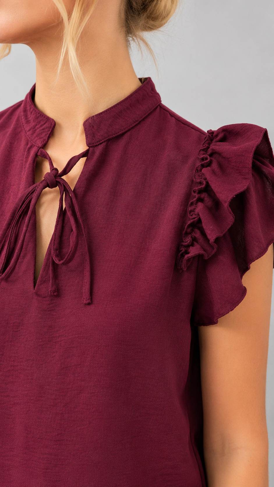 Blusa vino de manga corta