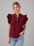 Blusa vino de manga corta