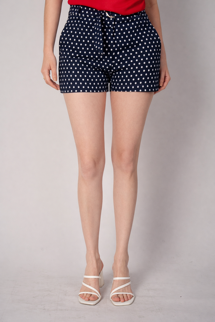 Short de vestir azul con dots