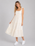 Vestido crema largo sin mangas