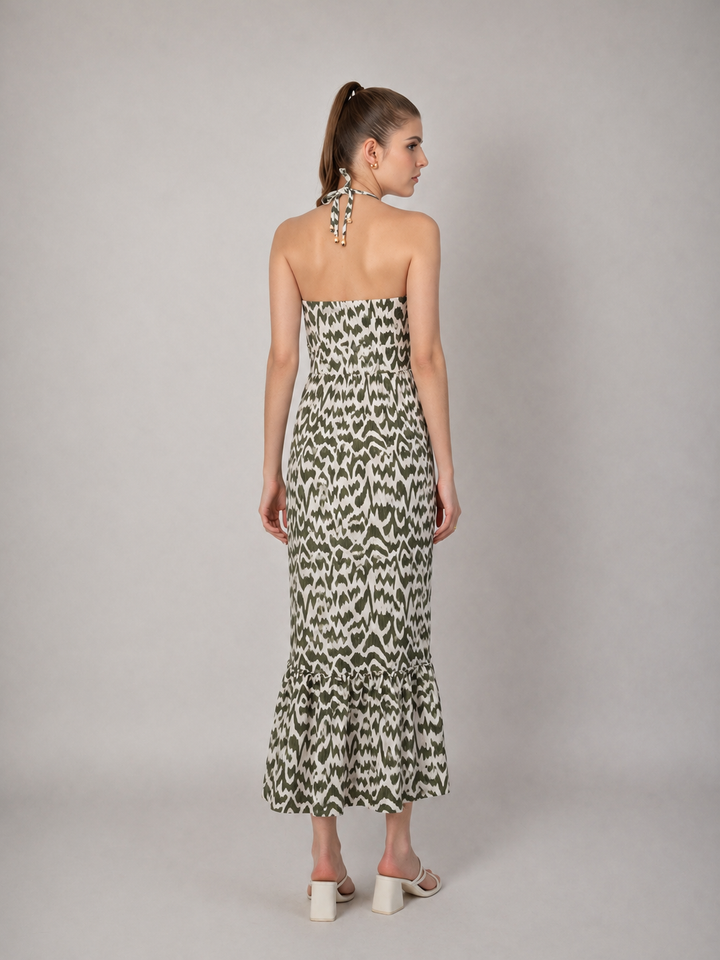 Vestido verde estampado