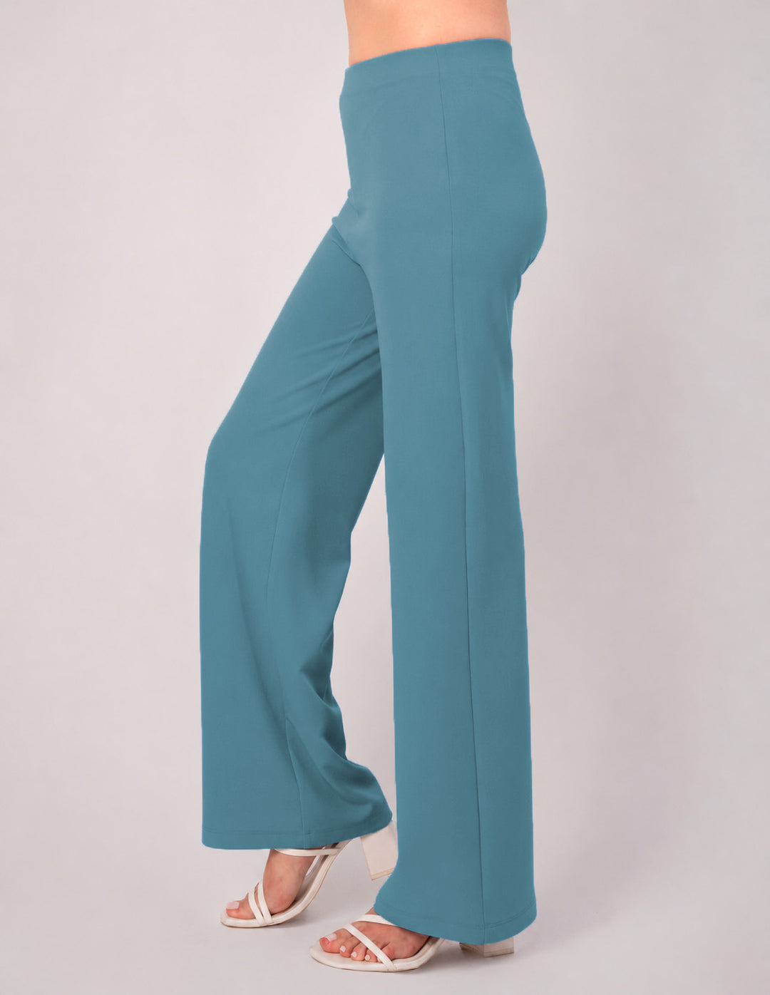 Pantalón de vestir azul denim a la cintura