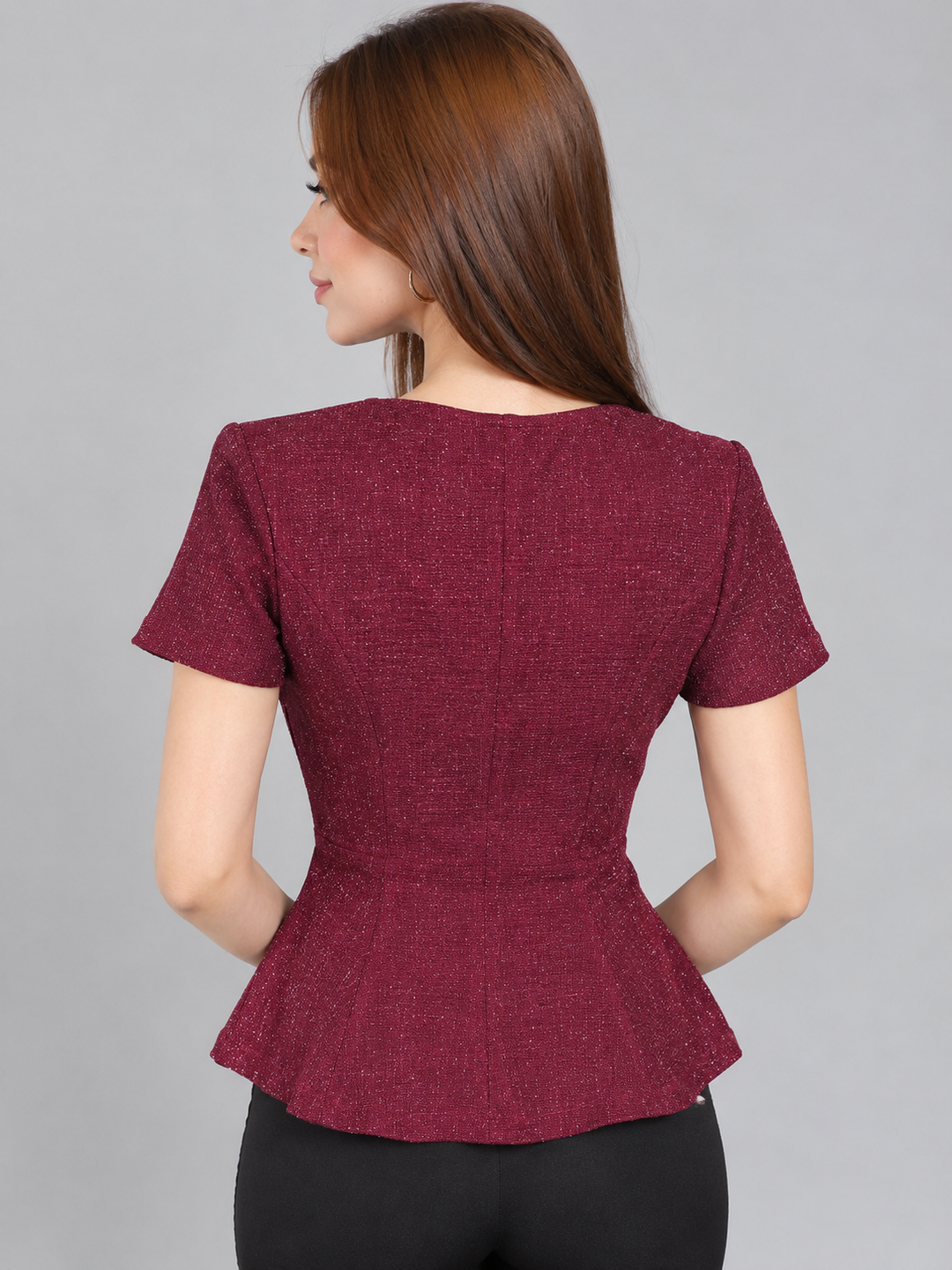 Blusa vino de manga corta