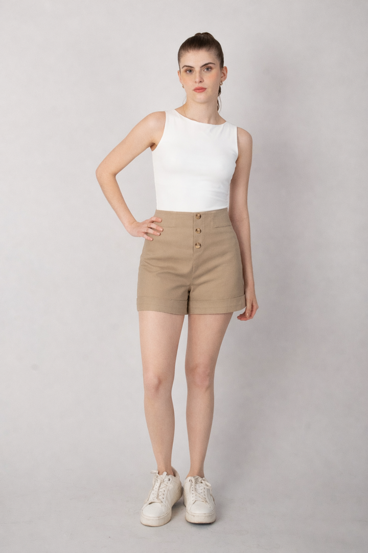 Short de vestir café