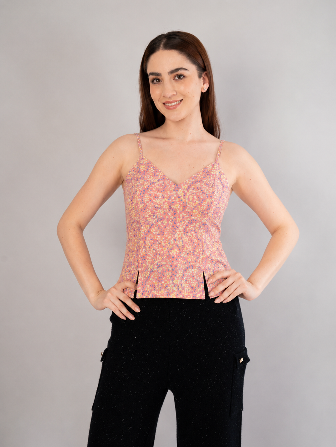 Blusa de tirantes estampada  (disponible en fiusha y coral)