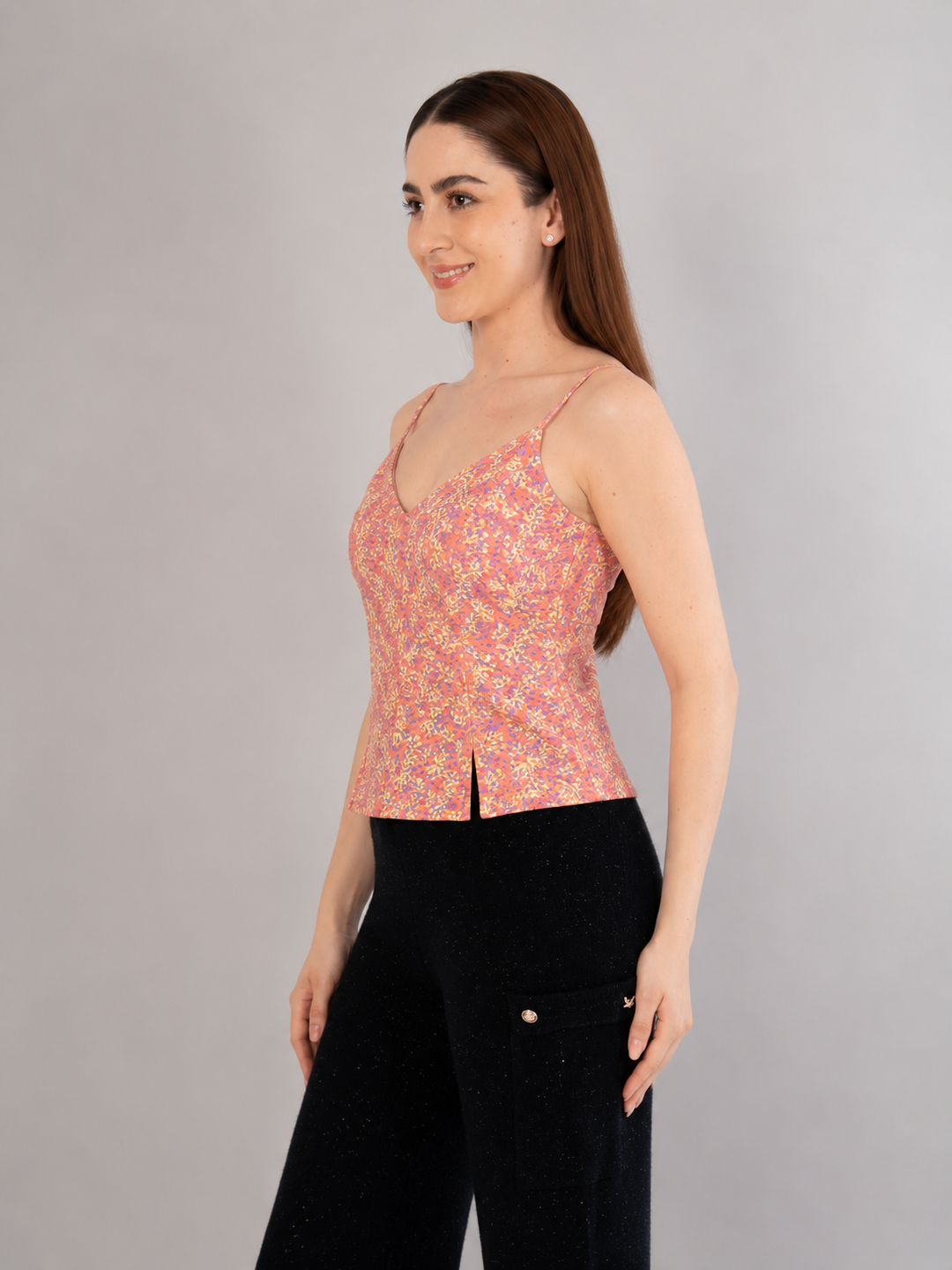 Blusa de tirantes estampada  (disponible en fiusha y coral)