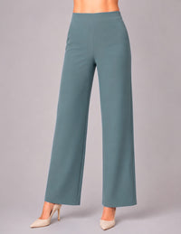 Pantalón de vestir azul denim a la cintura