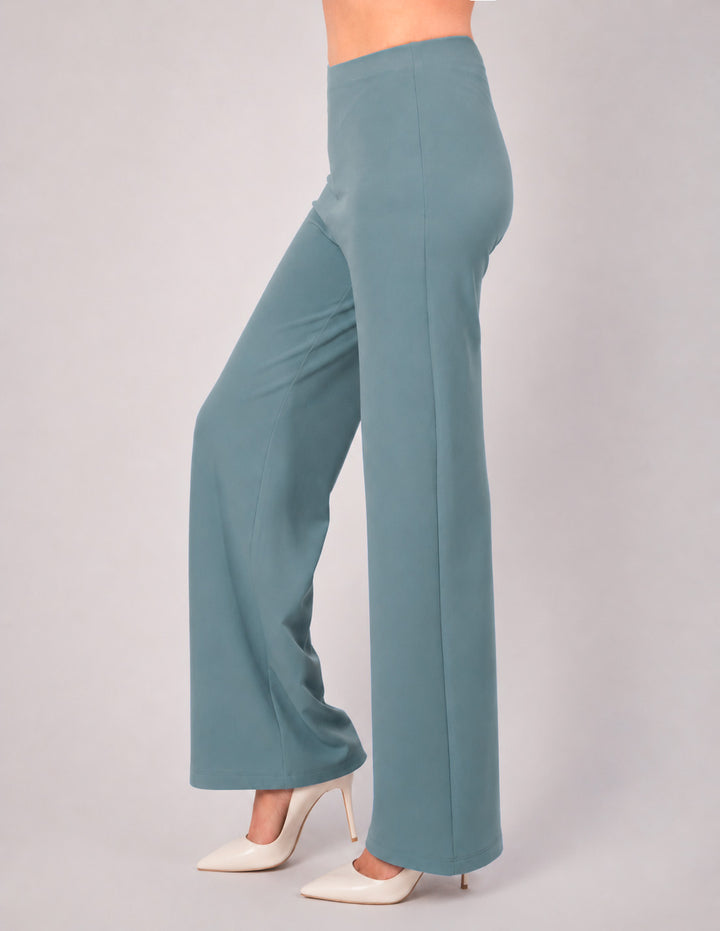 Pantalón de vestir azul denim a la cintura