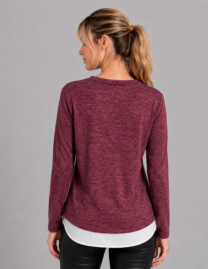 Blusa tipo suérte (disponible en vino y gris claro)
