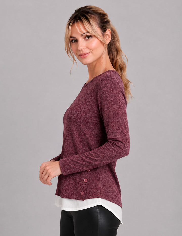 Blusa tipo suérte (disponible en vino y gris claro)