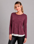 Blusa tipo suérte (disponible en vino y gris claro)