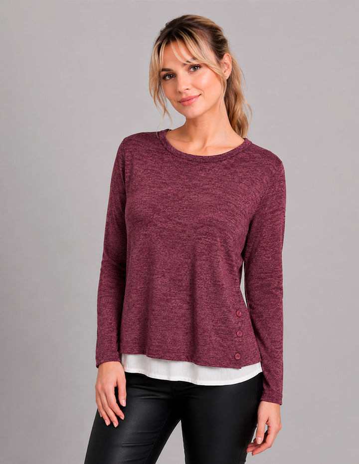 Blusa tipo suérte (disponible en vino y gris claro)