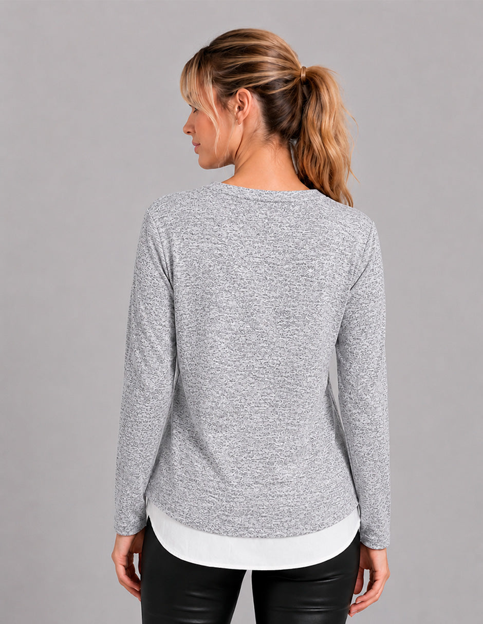 Blusa tipo suérte (disponible en vino y gris claro)