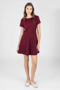 Vestido corto color vino