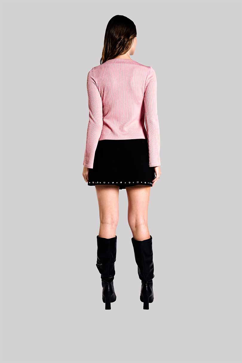 Blusa rosa de manga larga