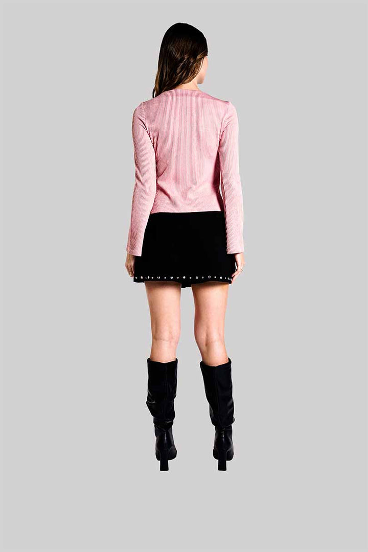 Blusa rosa de manga larga