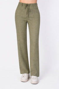 Pantalón verde olivo con jareta en la cintura (Conjunto)