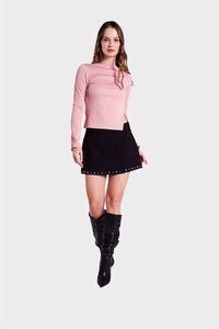 Blusa rosa de manga larga