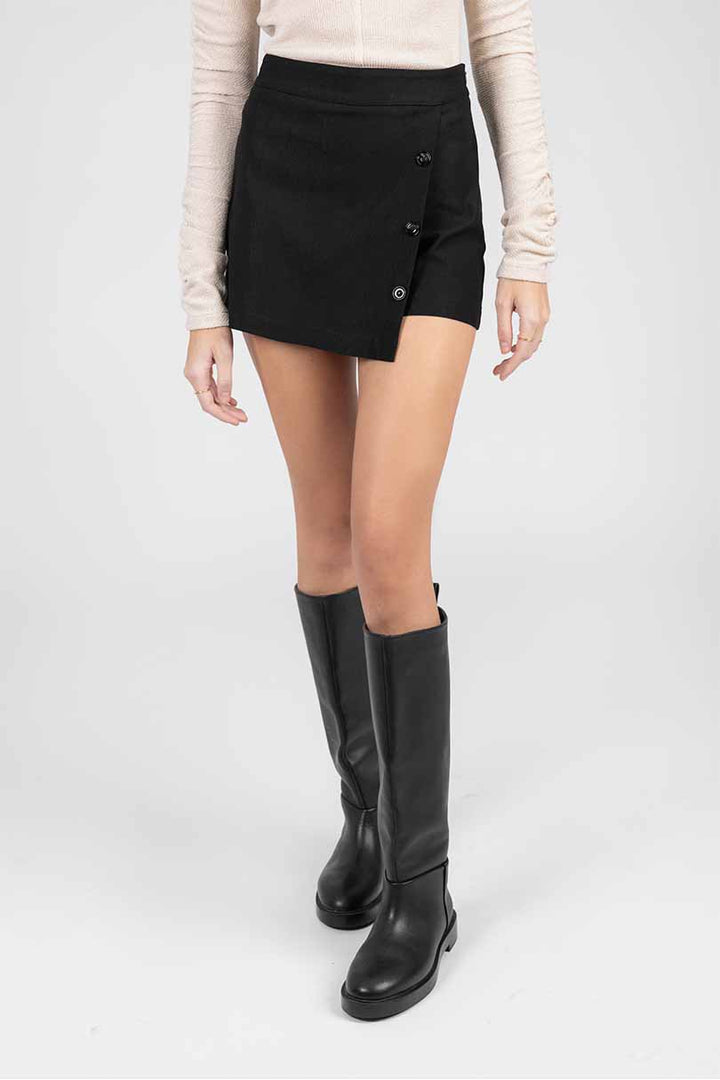 Mini falda tipo short de vestir (disponible en negro y gris)