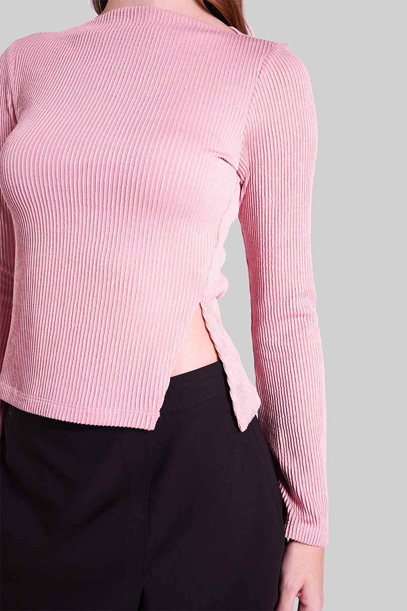 Blusa rosa de manga larga
