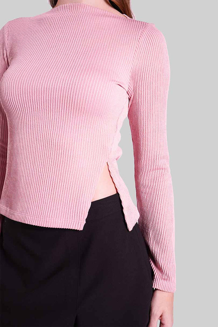 Blusa rosa de manga larga