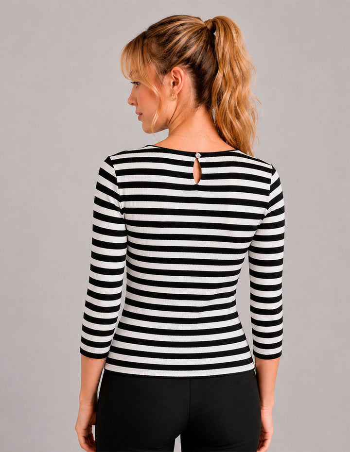 Blusa de rayas mangas 3/4