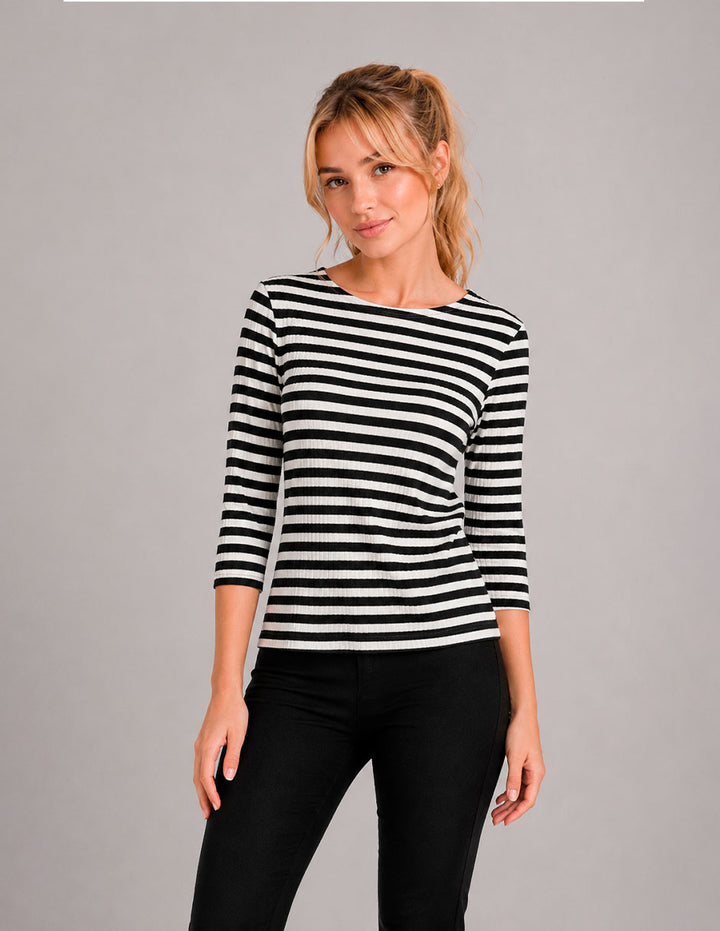 Blusa de rayas mangas 3/4