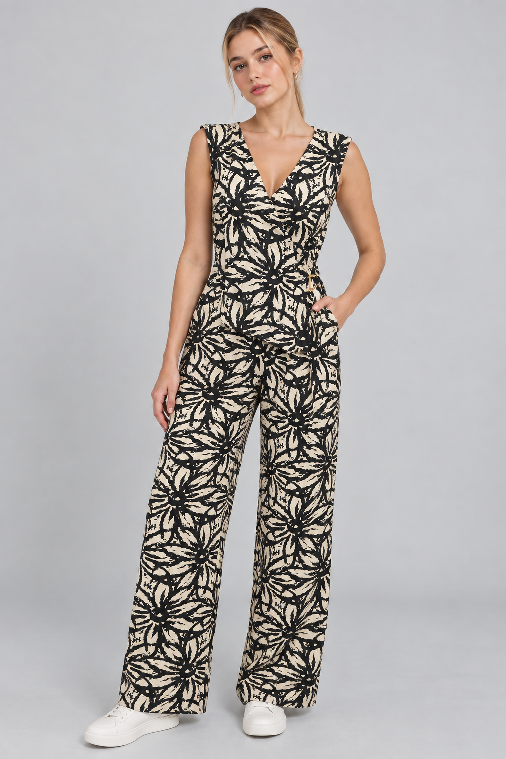 Jumpsuit bicolor largo de vestir