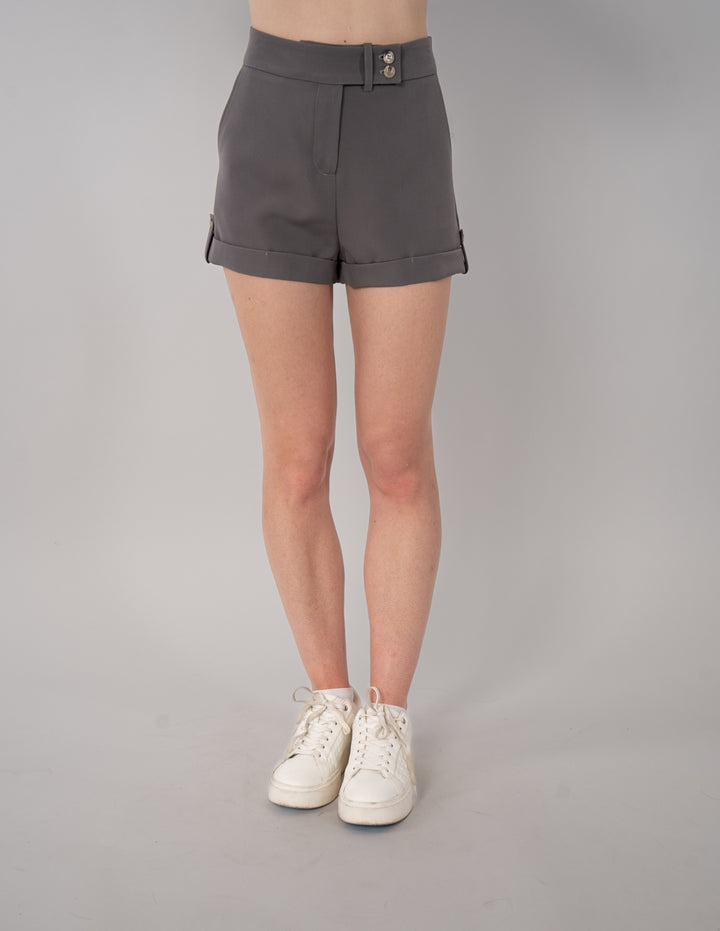 Short de vestir gris texturizado