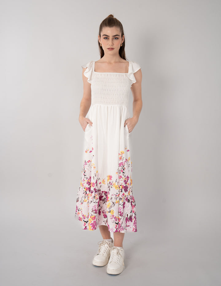 Vestido blanco estampado floral