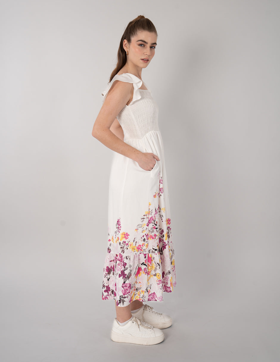 Vestido blanco estampado floral