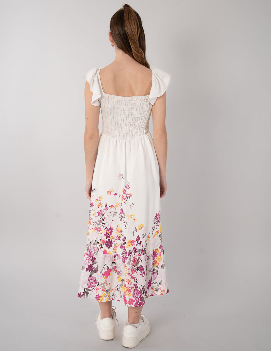 Vestido blanco estampado floral
