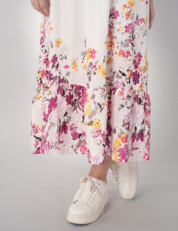 Vestido blanco estampado floral