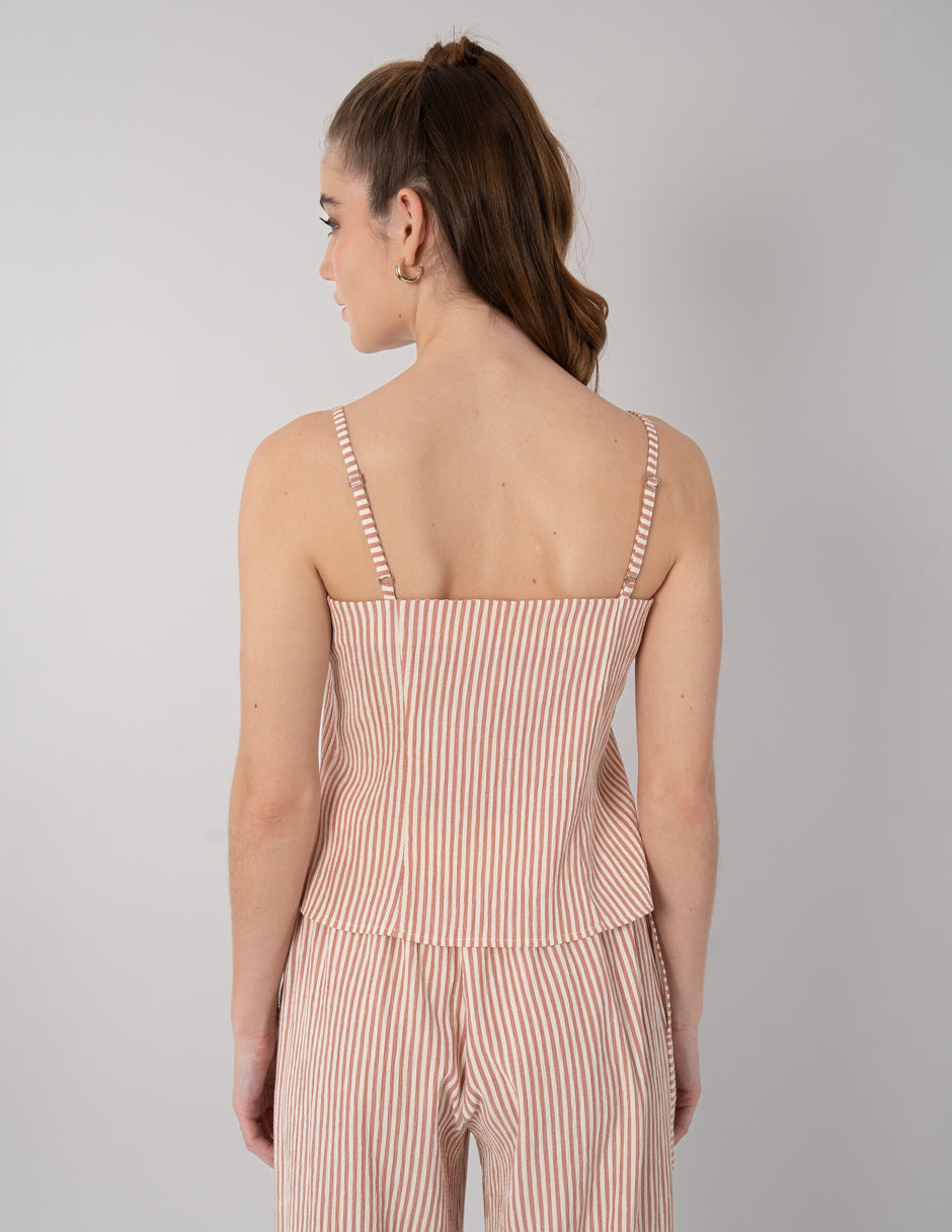 Top estampado con botones (Conjunto)
