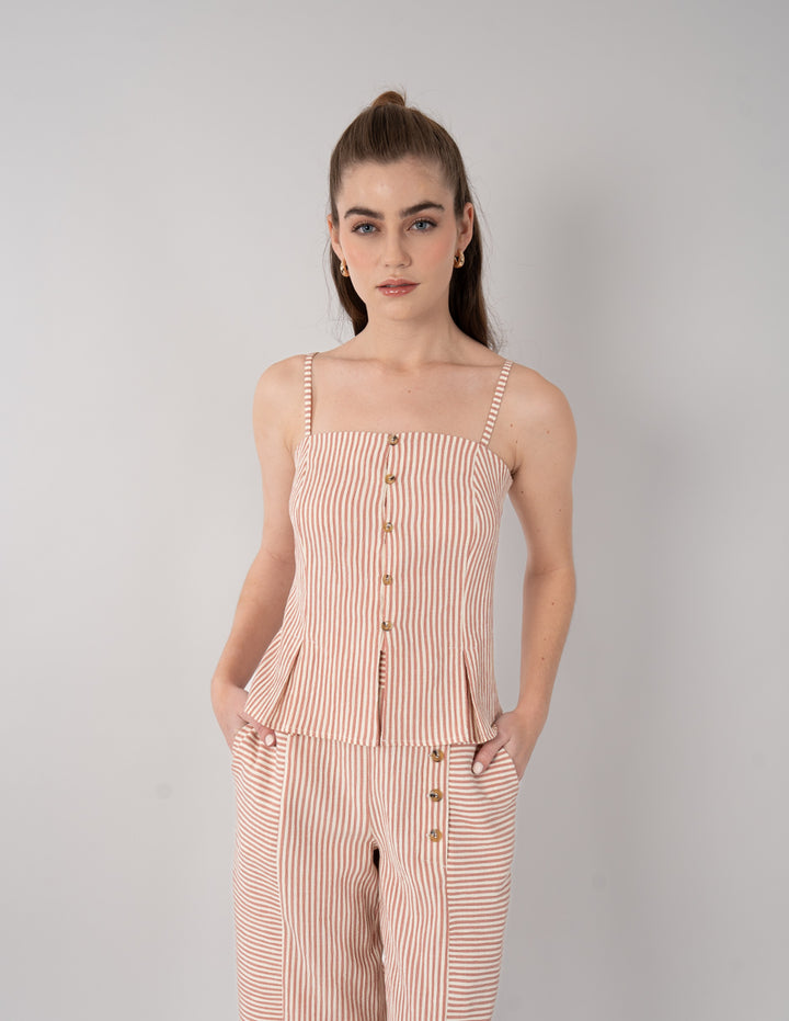 Top estampado con botones (Conjunto)