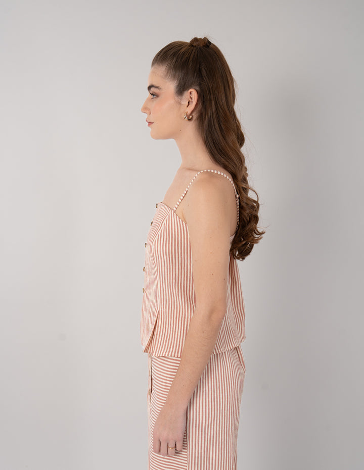 Top estampado con botones (Conjunto)