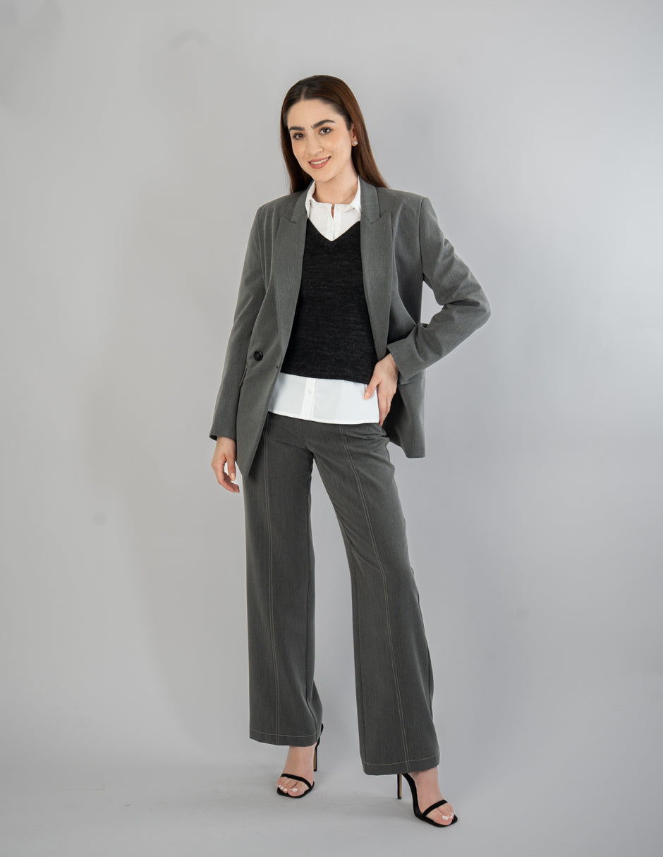 Saco de vestir gris con botones