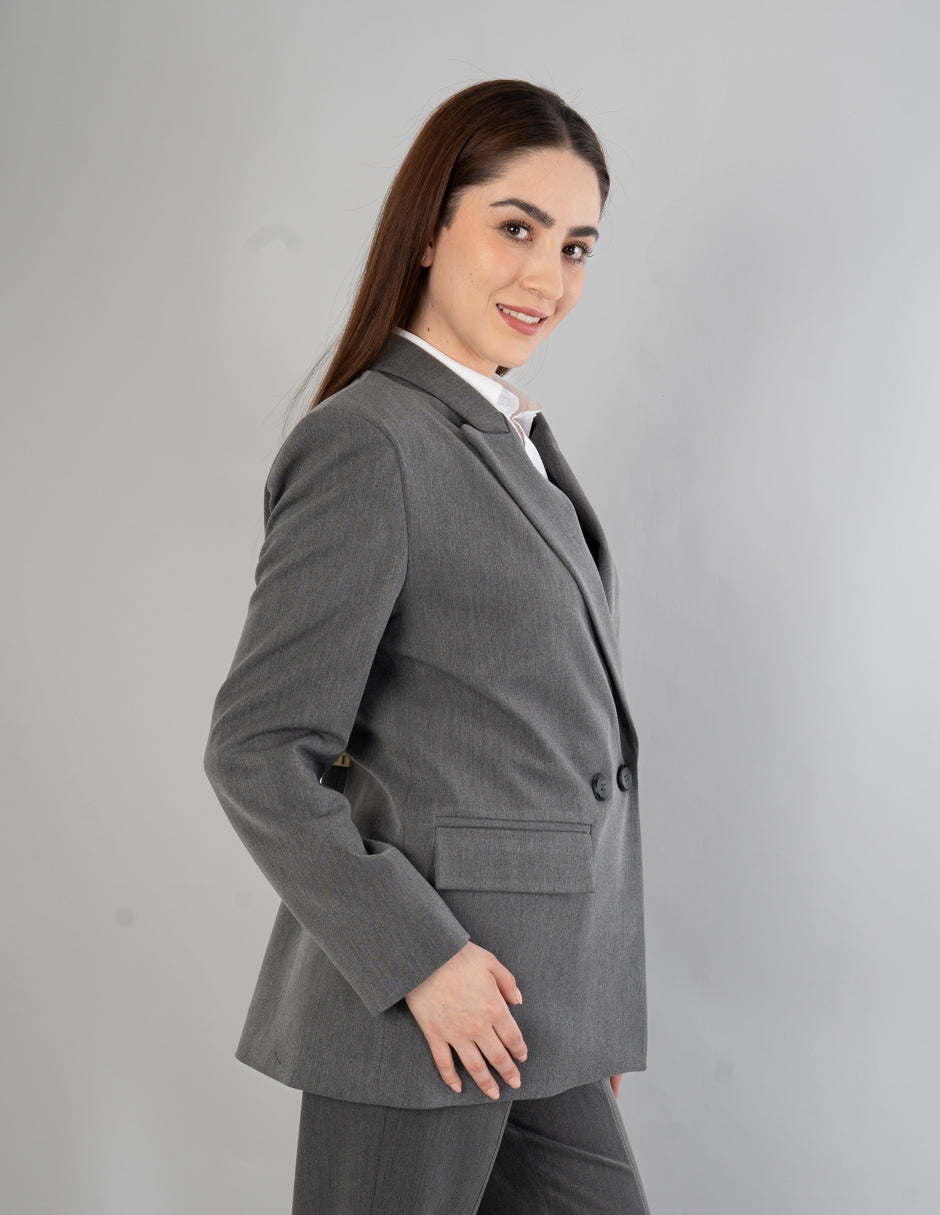 Saco de vestir gris con botones
