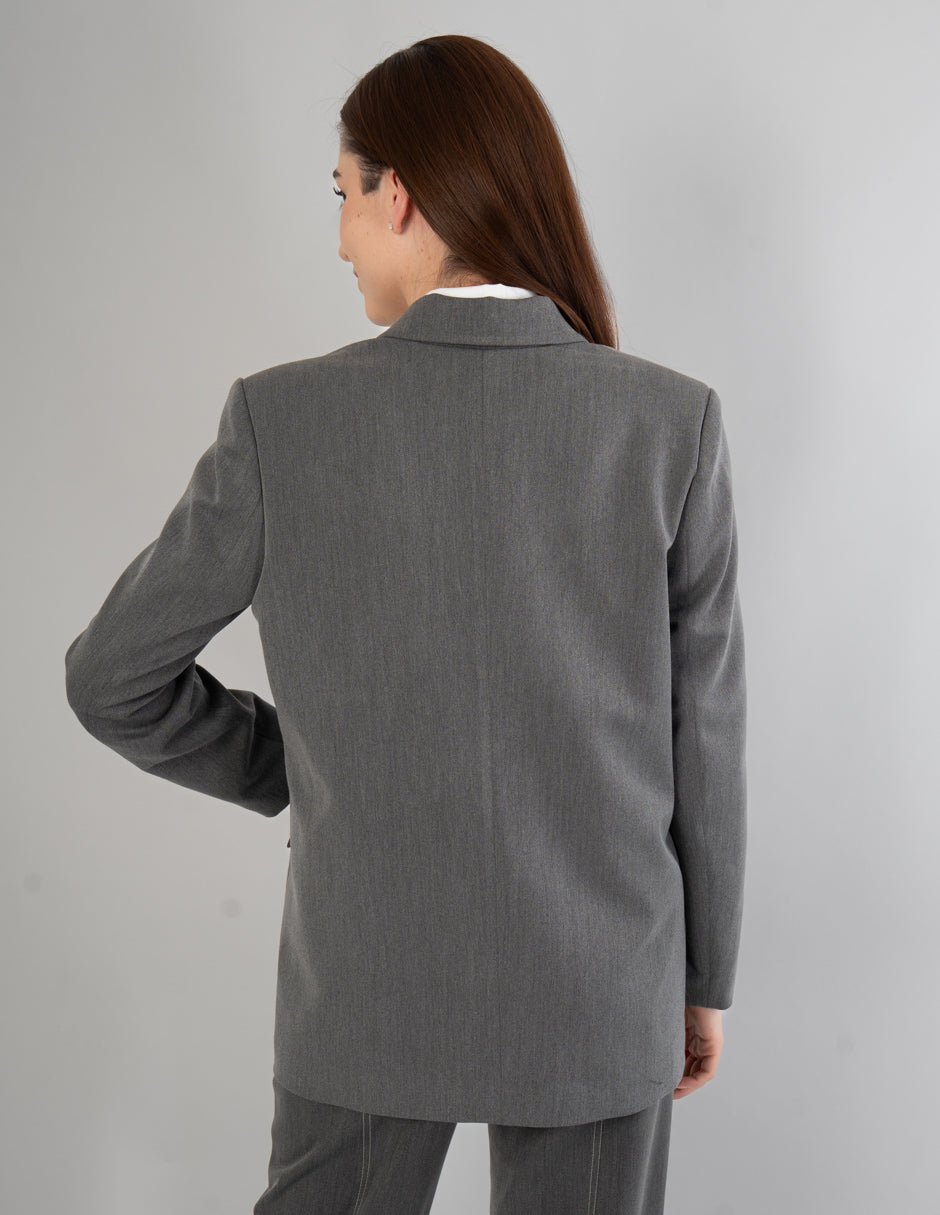 Saco de vestir gris con botones