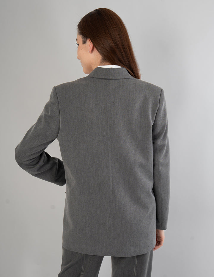 Saco de vestir gris con botones