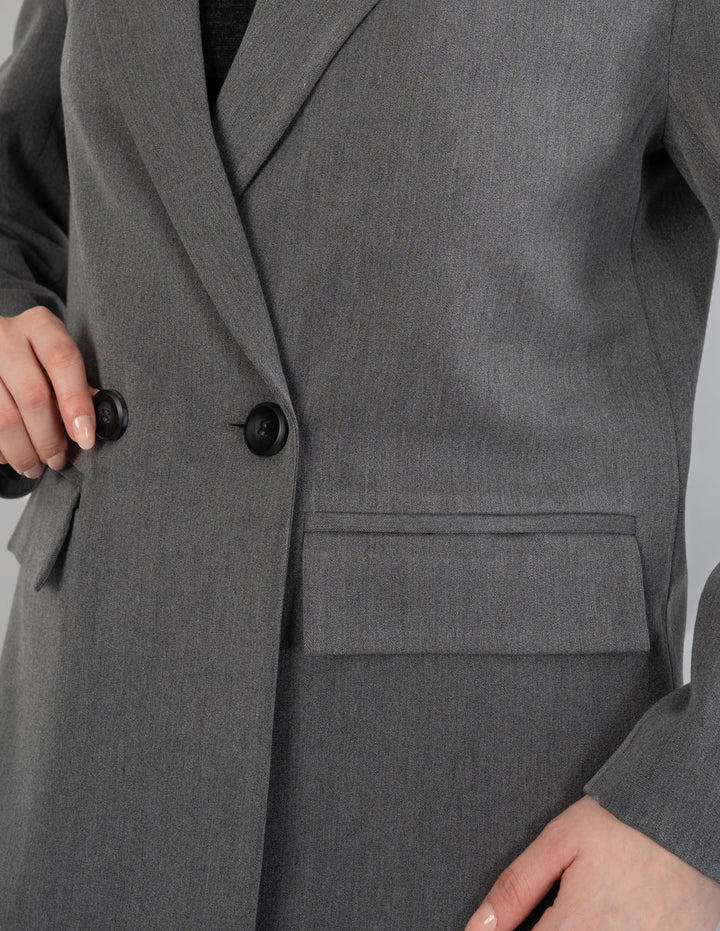 Saco de vestir gris con botones