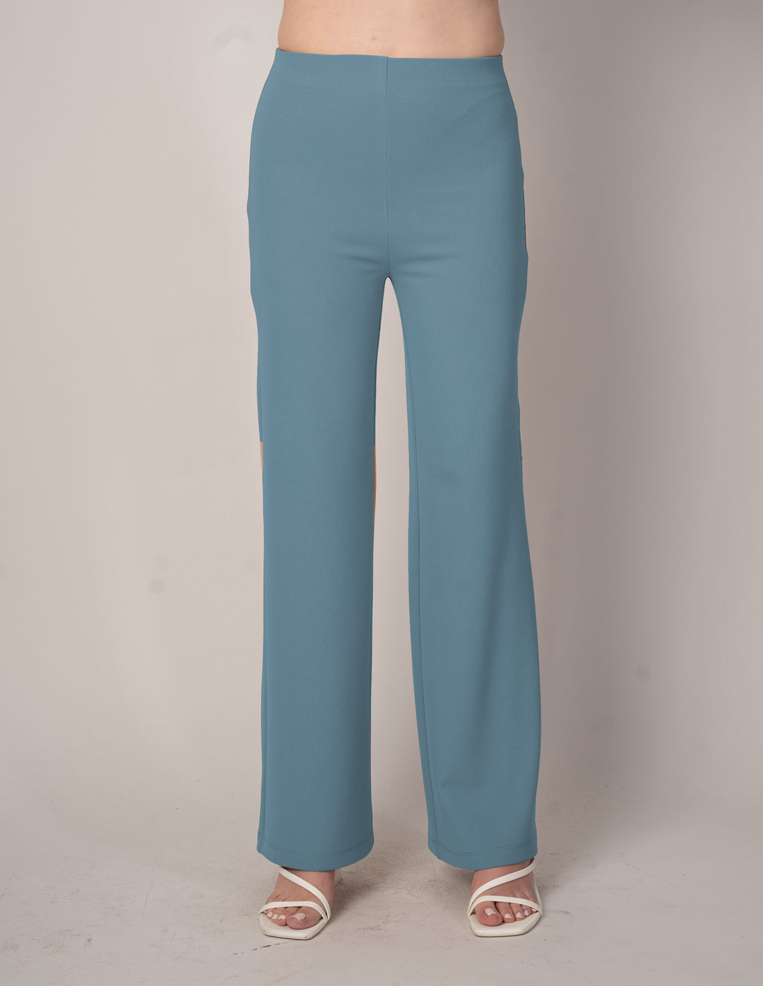 Pantalón de vestir azul denim a la cintura