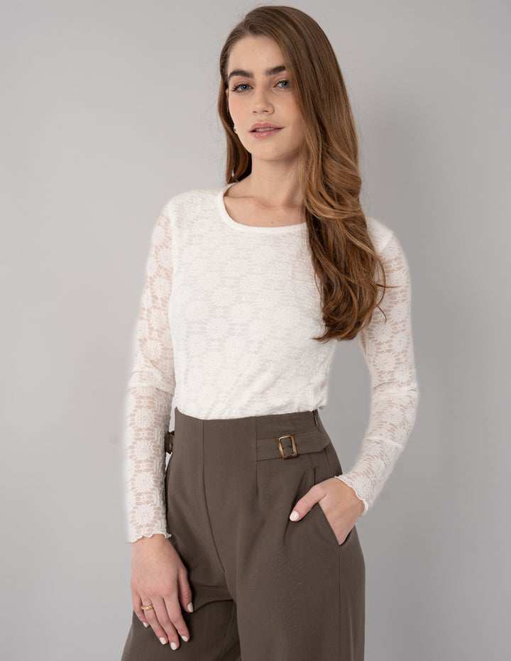 Blusa ivory de manga larga