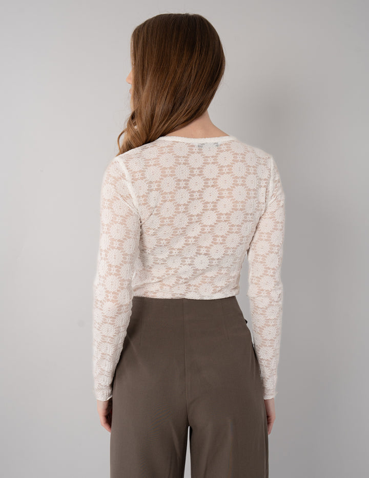 Blusa ivory de manga larga