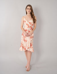 Vestido estampado midi sin mangas