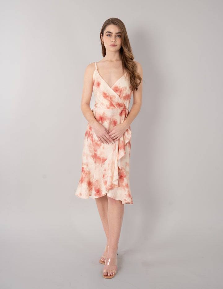 Vestido estampado midi sin mangas